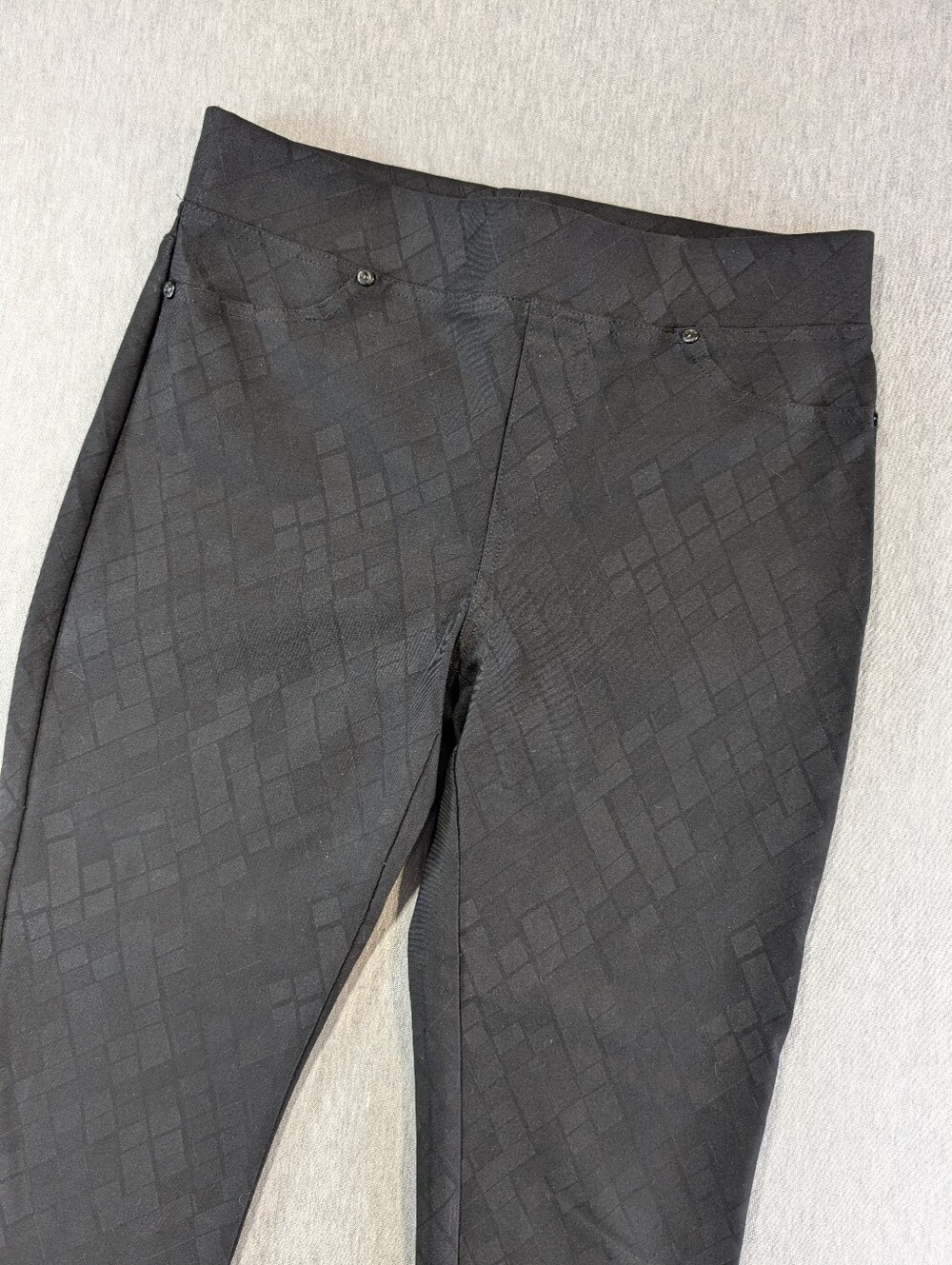 Joseph Ribkoff High Rise Slip On Ankle Pants Women's 10 Geometric Print Black
